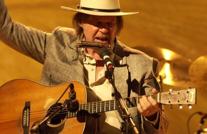 Neil Young, cantante y guitarrista canadiense, en el festival Primavera Sound '09 de Barcelona. 