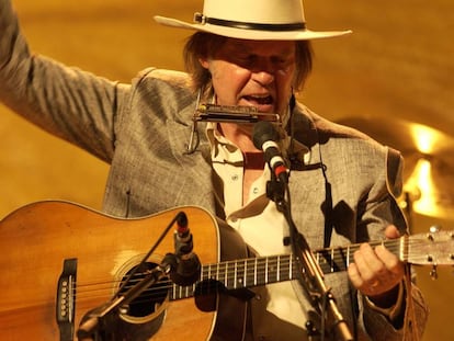 Neil Young, cantante y guitarrista canadiense, en el festival Primavera Sound '09 de Barcelona. 