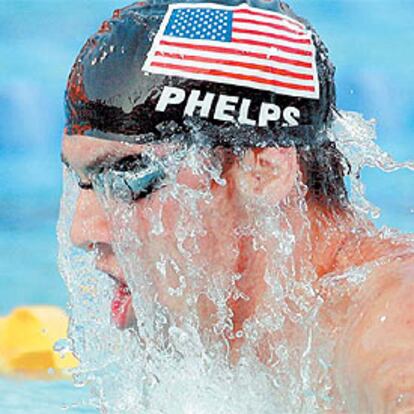 Michael Phelps, durante su victoria en los 400 metros estilos.