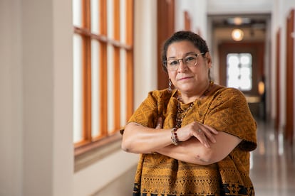 Lenia Batres en los pasillos de la Suprema Corte de Justicia de la Nación, el 26 de mayo en Ciudad de México.