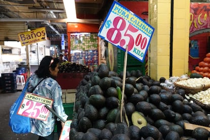 $85 por kilo de aguacate en el Mercado de la Merced (Ciudad de México), el 9 de julio.