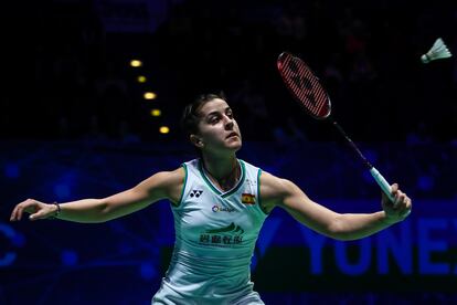 Carolina Marin durante el All England de marzo, el último torneo que disputó antes del parón por el Covid-19.