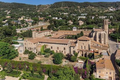 Vista aérea del Monasterio de Pedralbes de Barcelona.
