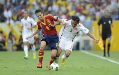 Azpilicueta, durante el partido ante Thaití.