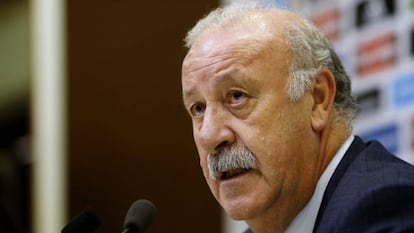 Del Bosque en la conferencia de hoy viernes.