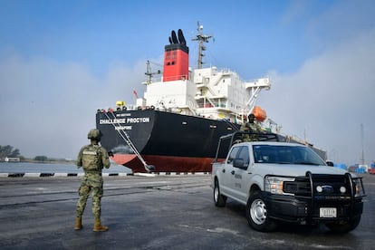 Buque petrolero Challenge Procyon, incautado en el puerto de Tampico, México, el 31 de marzo.
