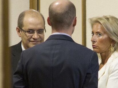 Corina Porro en la antesala del juicio celebrado en septiembre por despido.