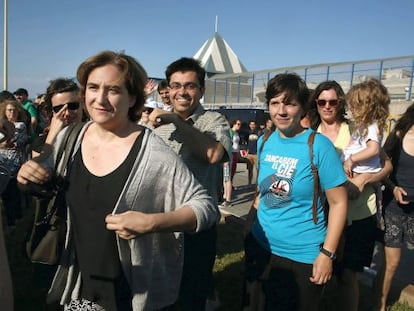 Ada Colau, en una manifestació de Tanquem els CIE.