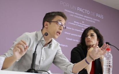 El director de campaña de Podemos, Íñigo Errejón, este lunes.