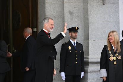 El rey Felipe VI llega al Tribunal Supremo este viernes para presidir el tradicional acto de apertura del año judicial.