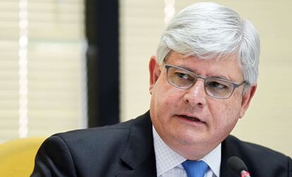 El fiscal general, Rodrigo Janot, en el Tribunal Supremo de Brasil. /  (afp)