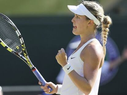 Bouchard celebra su pase a la final. 