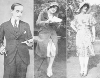 &Agrave; esquerda, Lili Elbe, quando se identificava como homem. Nas imagens do centro de da direita: Elbe nos anos 30.