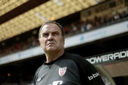 Marcelo Bielsa durante el partido del Athletic en el estadio Riazor.