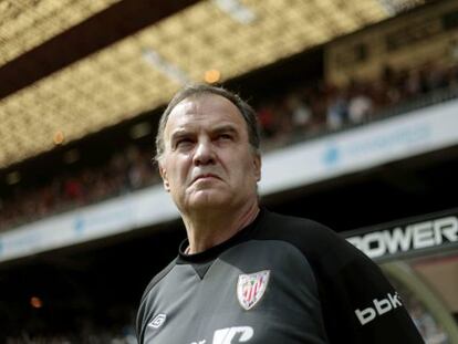 Marcelo Bielsa durante el partido del Athletic en el estadio Riazor.