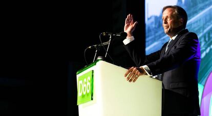 Alexander Pechtold durante el congreso de su partido, este sábado en Hertogenbosch (Holanda).