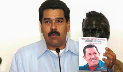 Maduro, este lunes en el Palacio de Miraflores.