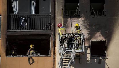 Incendi en el bloc de pisos de Badalona el 2019, on vivia Yassine.