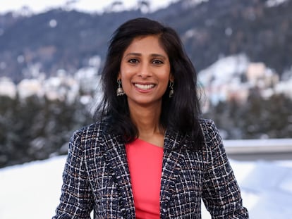 Gita Gopinath, first deputy managing director of International Monetary Fund, in Davos, Switzerland, on Wednesday, Jan. 18, 2023.