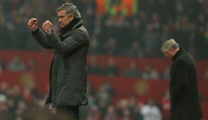 Mourinho celebra uno de los goles.