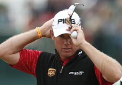 Westwood, en el green del 18.