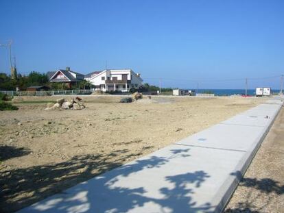 Imagen de las obras de urbanizaci&oacute;n, en el lugar de San Bartolo, en Barreiros. 