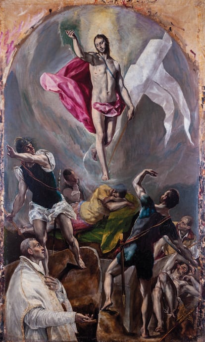 The Resurrection, by El Greco. Oil on canvas, 210 x 128 cm. Painted between 1577 and 1579 for the Monastery of Santo Domingo el Antiguo in Toledo, Spain.