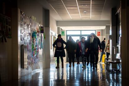 Alumnos y profesores del instituto Luisa Sigea de Tarancón. 