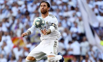 Sergio Ramos, en una accin del partido.