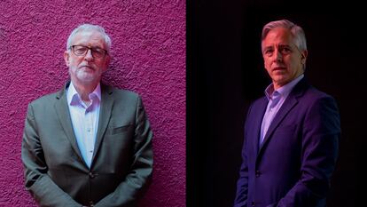 Jeremy Corbyn y Álvaro García Linera, este viernes en la Feria Internacional del Libro de Guadalajara.