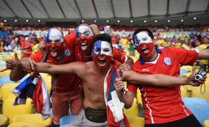 Torcedores do Chile no Maracan&atilde;.