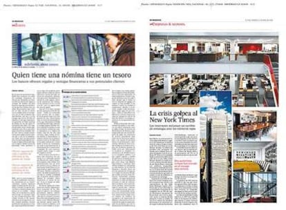 Páginas del nuevo diseño del suplemento <i>Negocios</i> que se estrena mañana.