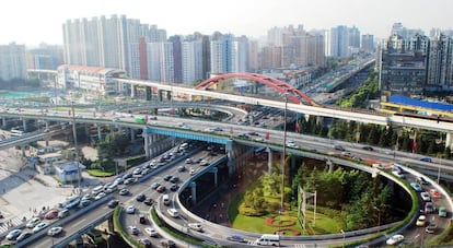 Vista de la ciudad de Shanghai, China.