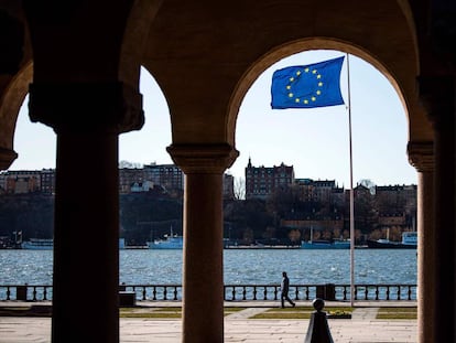 Bandera europea en Estocolmo.