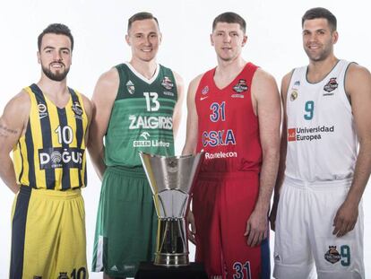 Los capitanes de los equipos que disputan la Final Four.