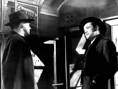 Fotograma de 'El tercer hombre' (1949), de izquierda a derecha los actores Joseph Cotten y Orson Welles.