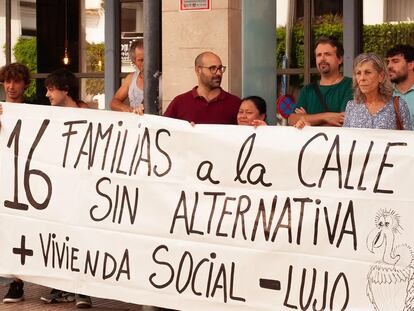 Una de las protestas de las familias afectadas en una imagen cedida por el Sindicato de Inquilinas.