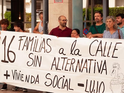 Una de las protestas de las familias afectadas en una imagen cedida por el Sindicato de Inquilinas.