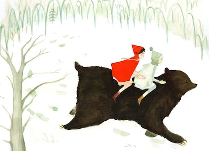 Ilustración del libro 'Nieve y rosa'.