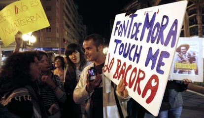 Un aspecto de una manifestación de protesta en Alicante contra la Educación para la Ciudadanía en inglés.