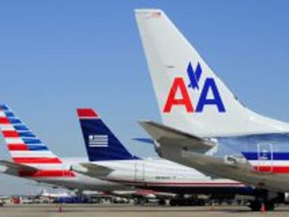 Aviones de US Airways y de American Airlines.