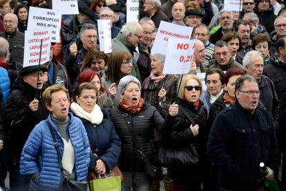 Protesta celebrada en Vitoria por unas pensiones dignas.