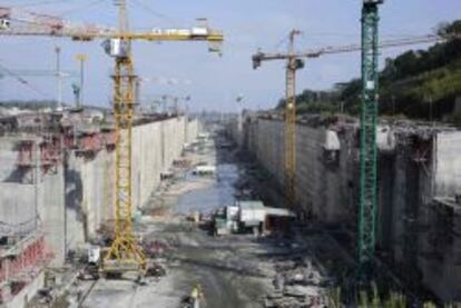 Obras del canal de Panamá.