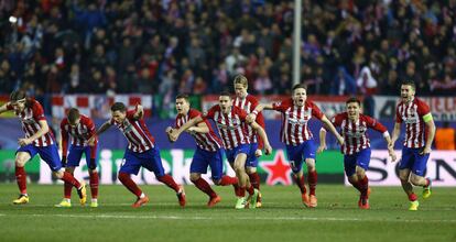 El Atlético en un partido de la Champions