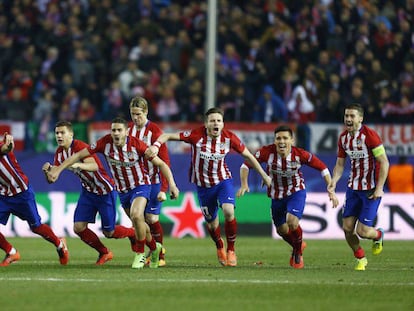 El Atl&eacute;tico en un partido de la Champions