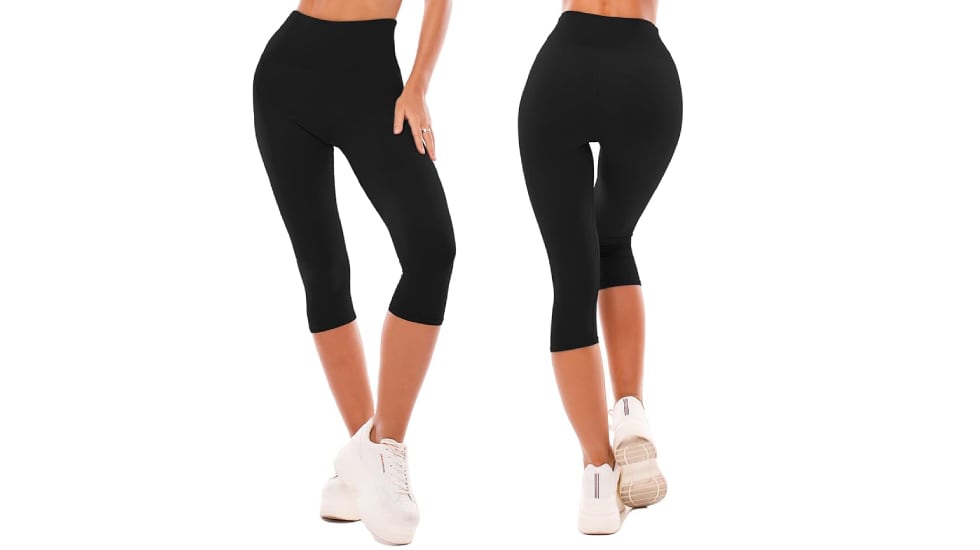 ‘Leggins’ cortos de mujer con cintura alta.