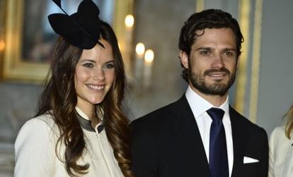 Carlos Felipe y Sof&iacute;a Hellqvist, el d&iacute;a de sus amonestaciones.