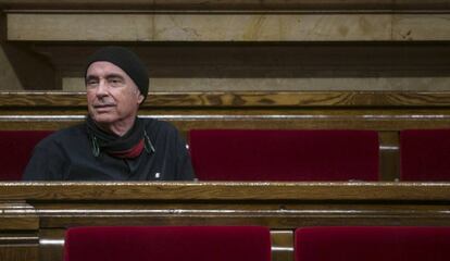 Lluis Llach, en el Parlamento de Cataluña.