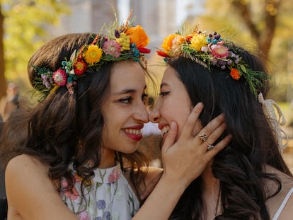 Lina Munar y Jacqueline Jackson el día de su boda.