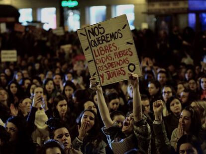 Manifestaci&oacute;n feminista en Madrid